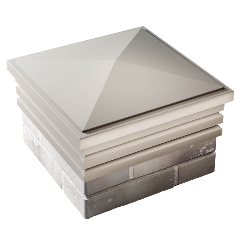 Колпак Zking Бона ХайТек Бежевый на столб 1.5х1.5 кирпича (385х385мм) в Абакане фото