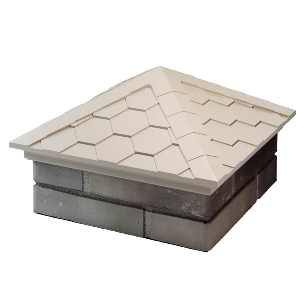 Колпак Zking Эверест Бежевый на столб 1.5х1.5 кирпича (390х390мм) в Абакане фото