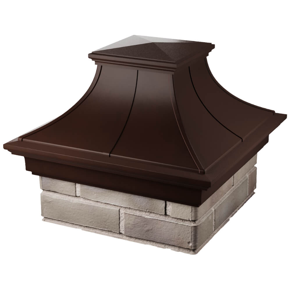 Колпак Zking Монблан Премиум Коричневый на столб 1.5х1.5 кирпича (385х385мм) в Абакане фото