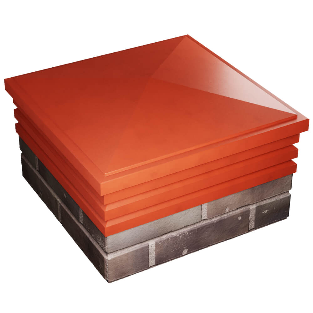 Колпак Zking Бона ХайТек Красный на столб 2х2 кирпича (513х513мм) в Абакане фото