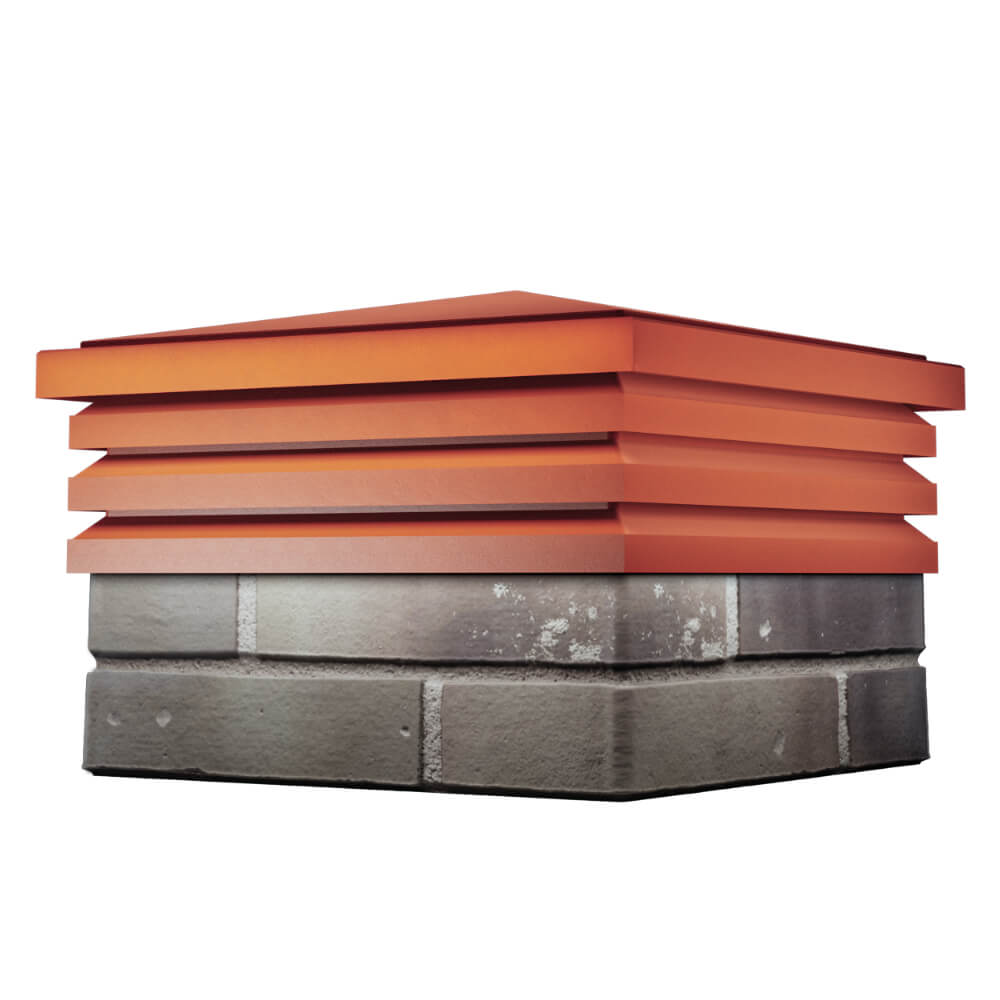 Колпак Zking Бона ХайТек Красный на столб 1.5х1.5 кирпича (385х385мм) в Абакане фото