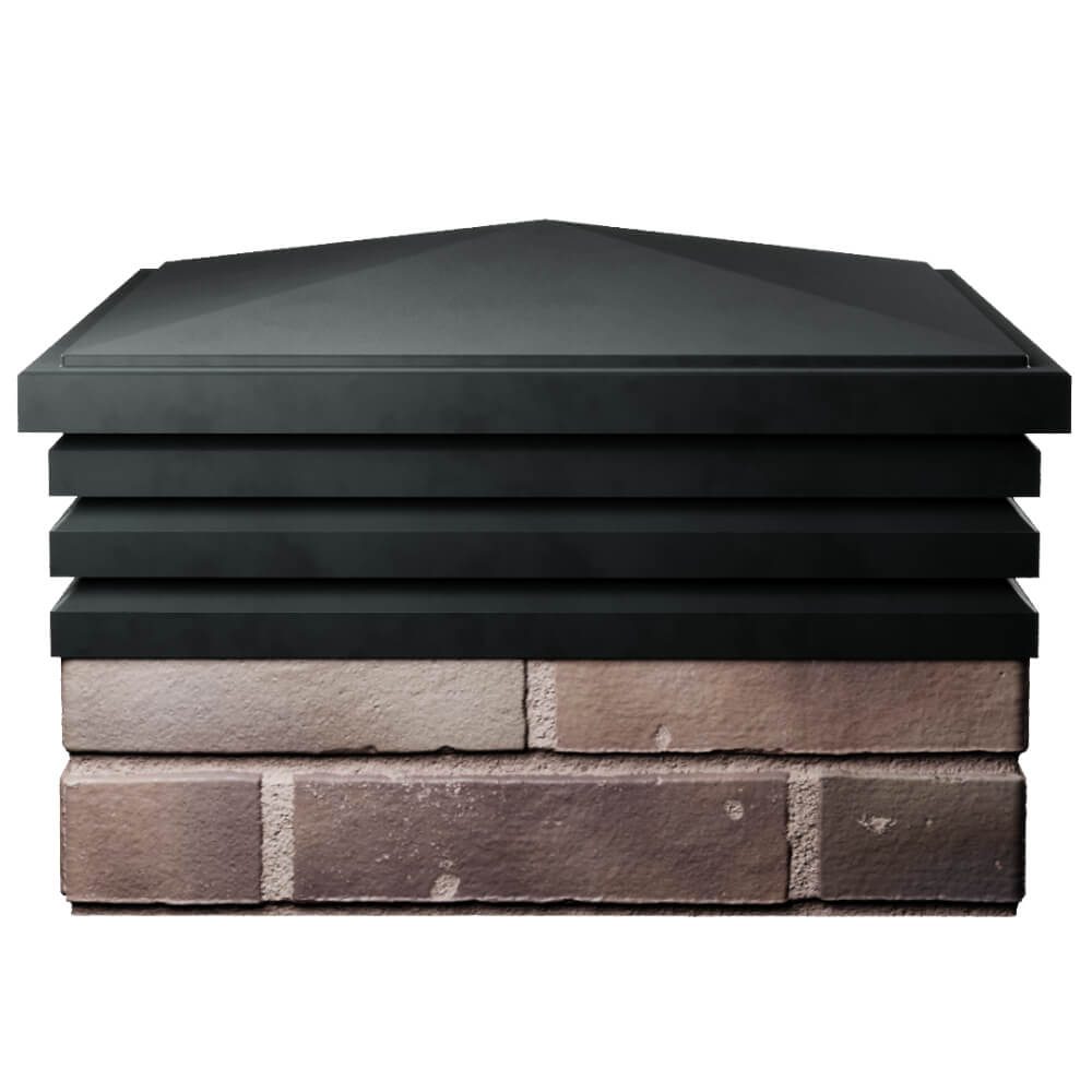 Колпак Zking Бона ХайТек Черный на столб 2х2 кирпича (513х513мм) Абакан фото