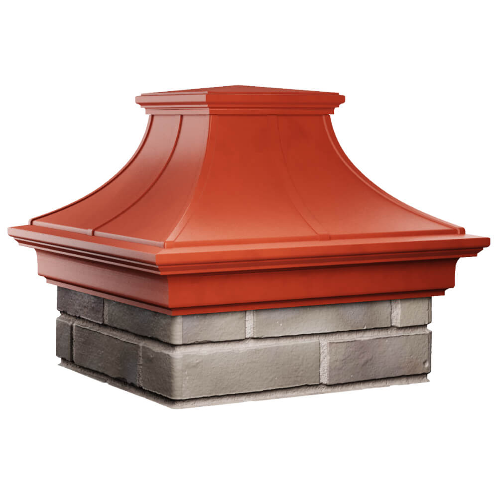 Колпак Zking Монблан Премиум Красный на столб 1.5х1.5 кирпича (385х385мм) в Абакане фото