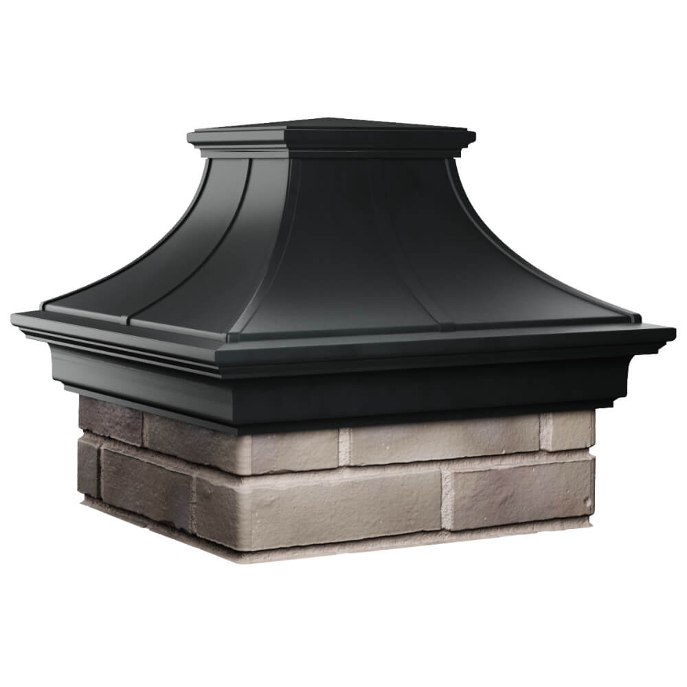 Колпак Zking Монблан Премиум Черный на столб 1.5х1.5 кирпича (385х385мм) в Абакане фото