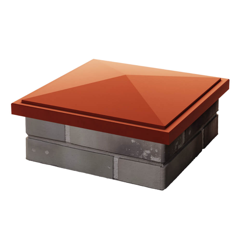 Колпак Zking БонаМоно Красный на столб 1.5х1.5 кирпича (385х385, 400х400мм) в Абакане фото