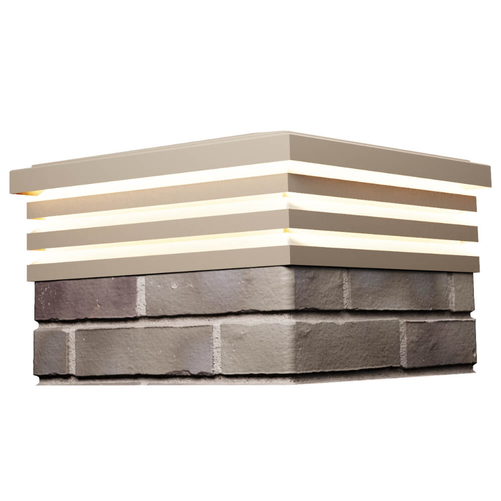 Колпак Zking Бона ХайТек Бежевый на столб 1.5х1.5 кирпича (385х385мм) с подсветкой в Абакане фото