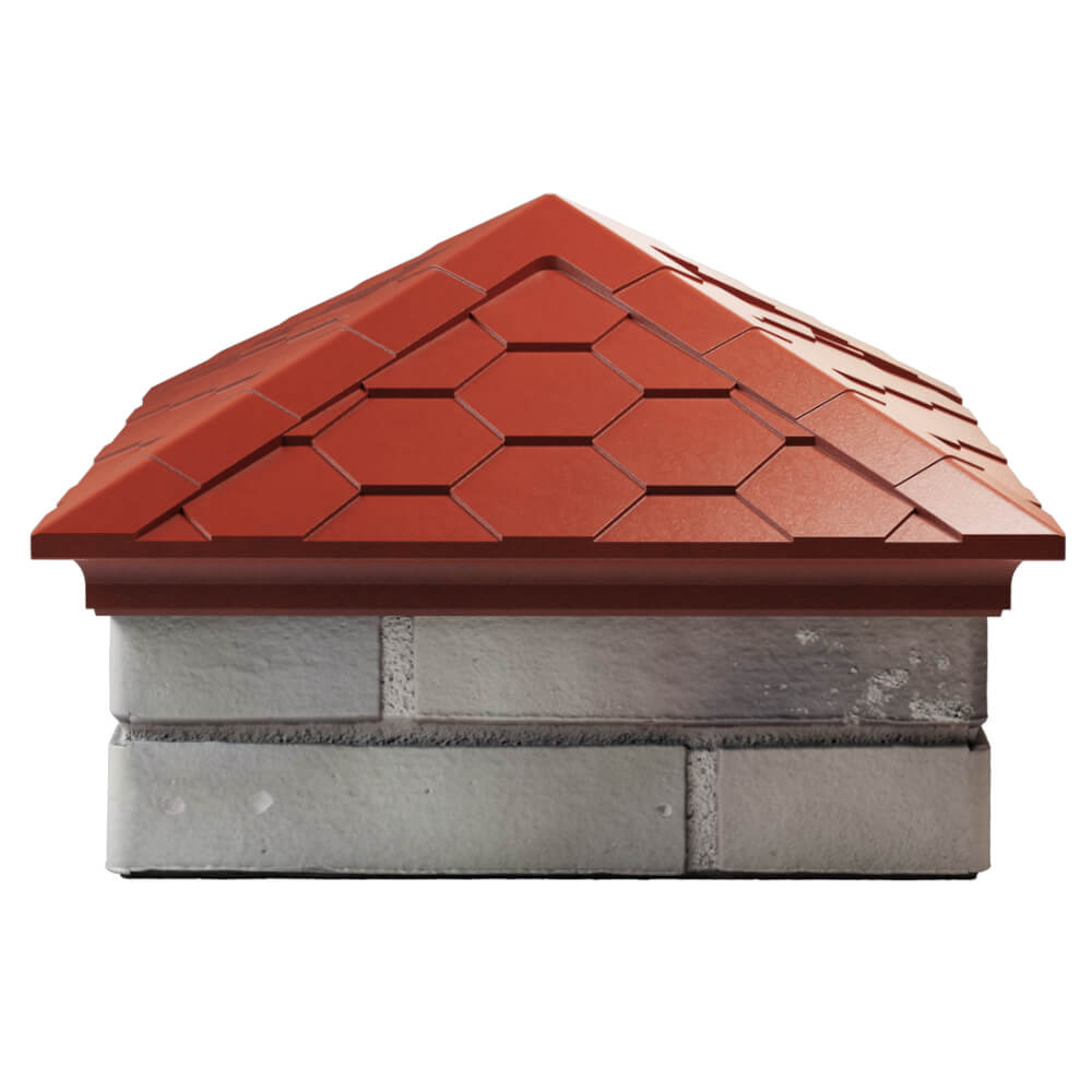 Колпак Zking Эверест Красный на столб 1.5х1.5 кирпича (390х390мм) Абакан фото