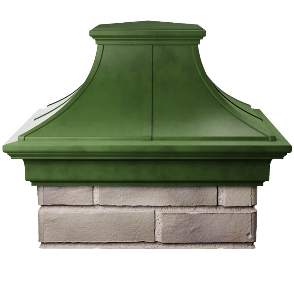 Колпак Zking Монблан Премиум Зеленый на столб 1.5х1.5 кирпича (385х385мм) Абакан фото