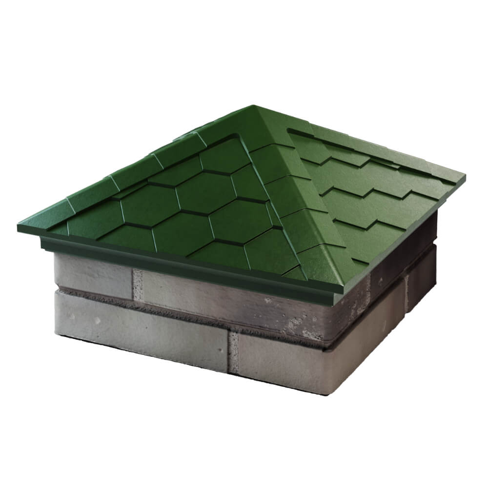 Колпак Zking Эверест Зеленый на столб 1.5х1.5 кирпича (390х390мм) в Абакане фото