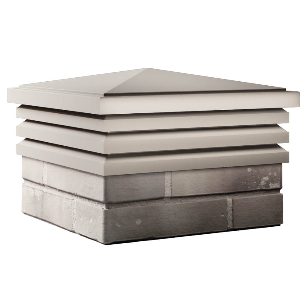 Колпак Zking Бона ХайТек Бежевый на столб 1.5х1.5 кирпича (385х385мм) в Абакане фото