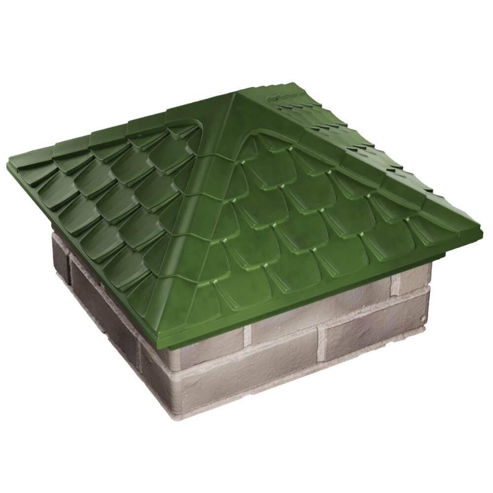 Колпак Zking Эльбрус Зеленый на столб 1.5х1.5 кирпича (385х385мм) в Абакане фото