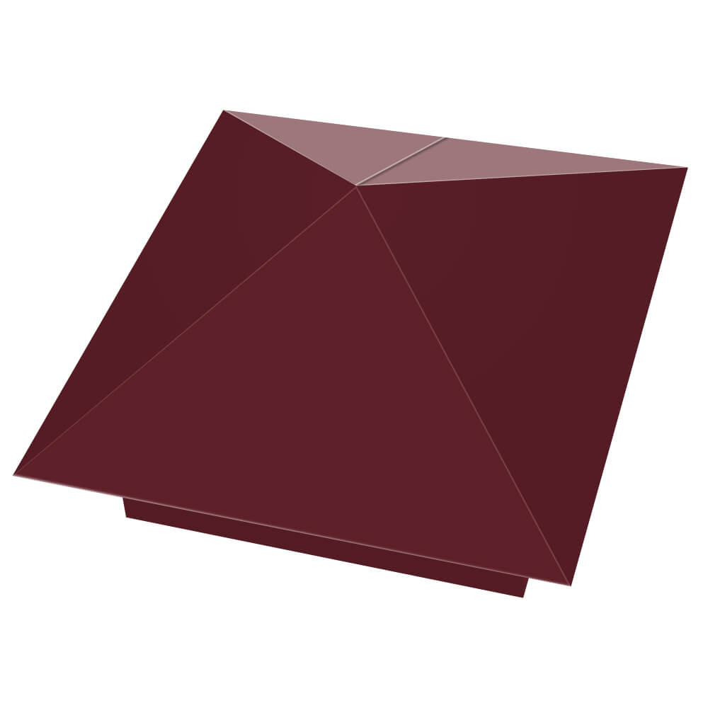 Колпак металлический 390х390мм RAL3005 Красное Вино заборный Абакан фото