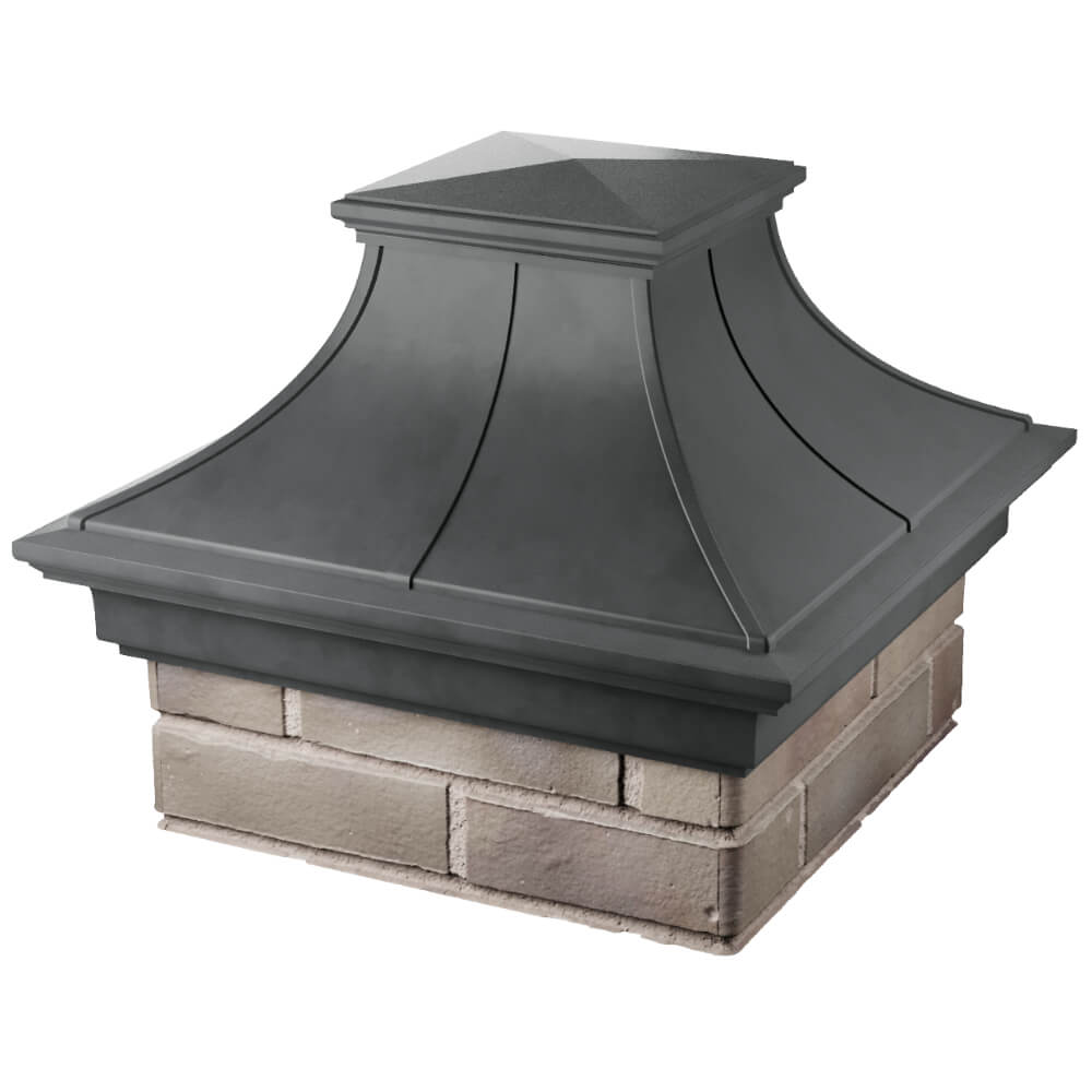 Колпак Zking Монблан Премиум Серый на столб 1.5х1.5 кирпича (385х385мм) в Абакане фото