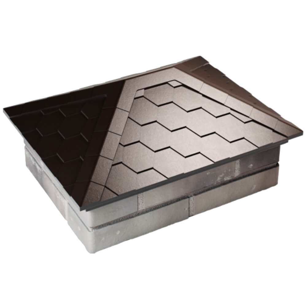 Колпак Zking Эверест Коричневый на столб 2х1.5 кирпича (520х390мм) Абакан фото