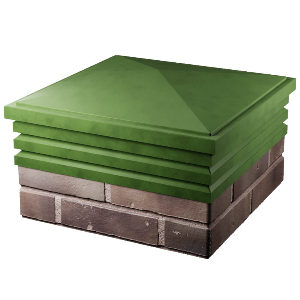 Колпак Zking Бона ХайТек Зеленый на столб 2х2 кирпича (513х513мм) в Абакане фото