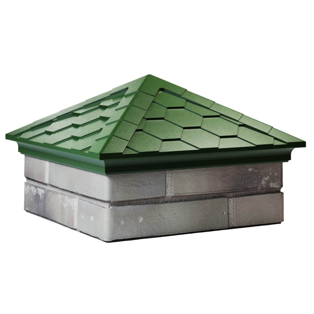 Колпак Zking Эверест Зеленый на столб 1.5х1.5 кирпича (390х390мм) в Абакане фото