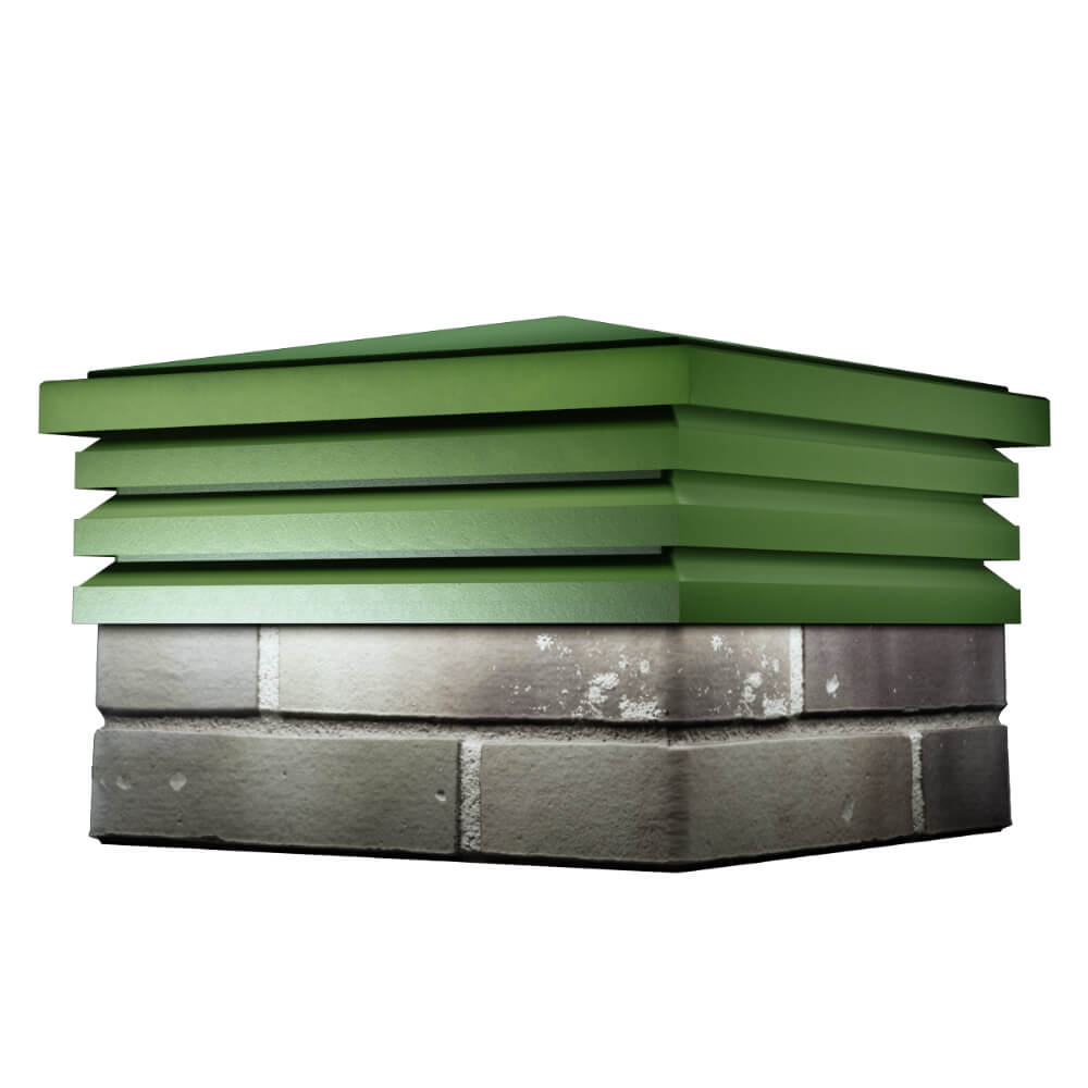 Колпак Zking Бона ХайТек Зеленый на столб 1.5х1.5 кирпича (385х385мм) в Абакане фото