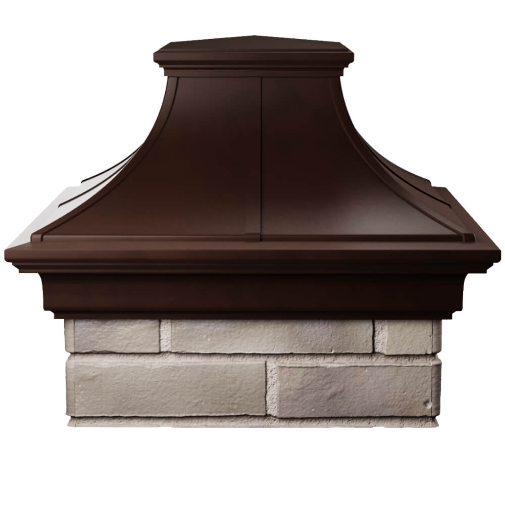 Колпак Zking Монблан Премиум Коричневый на столб 1.5х1.5 кирпича (385х385мм) Абакан фото