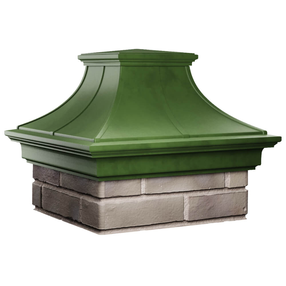 Колпак Zking Монблан Премиум Зеленый на столб 1.5х1.5 кирпича (385х385мм) в Абакане фото