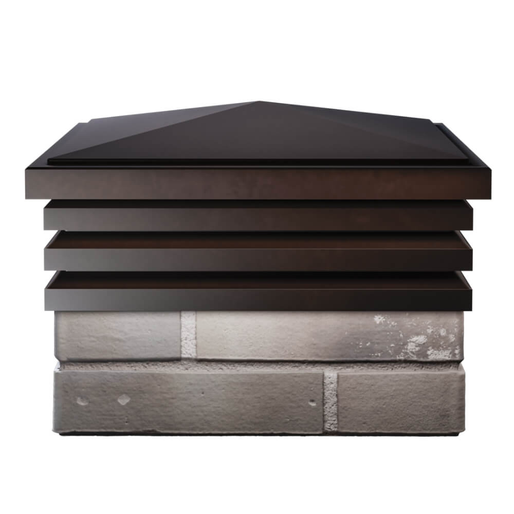 Колпак Zking Бона ХайТек Коричневый на столб 1.5х1.5 кирпича (385х385мм) Абакан фото