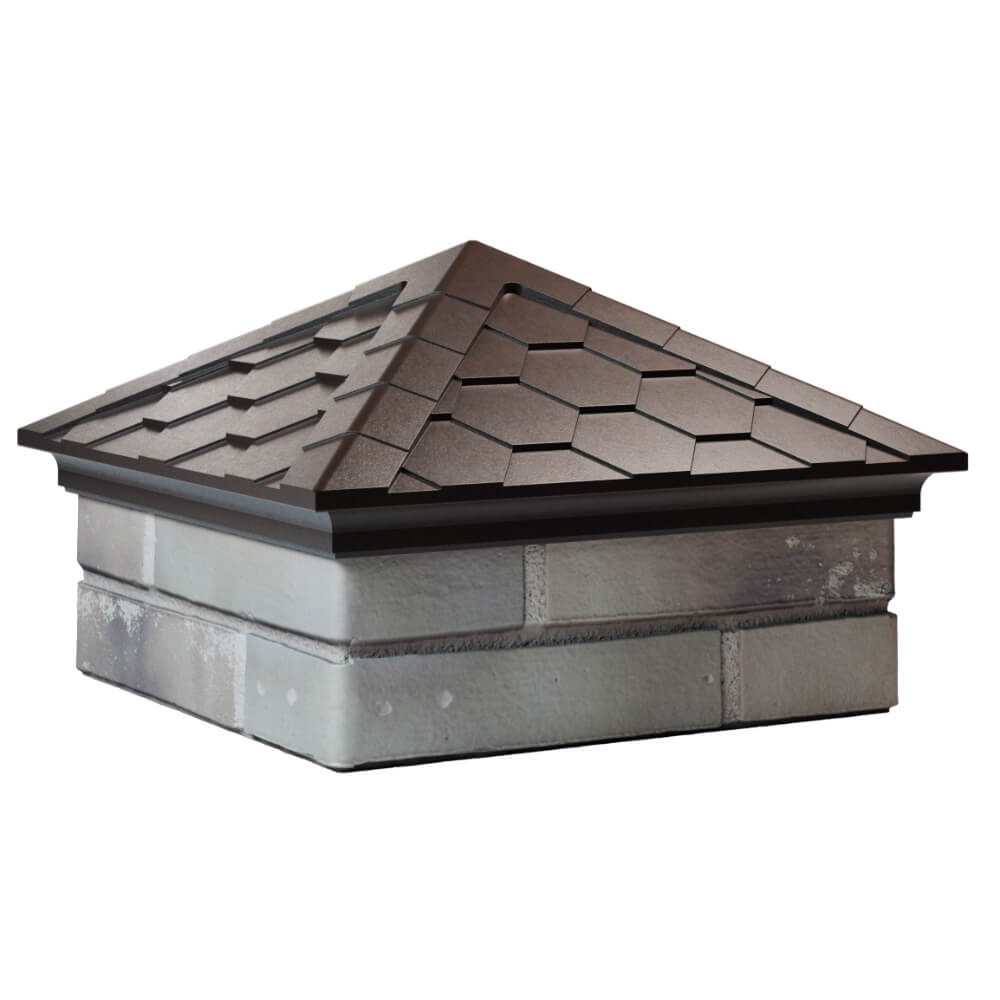 Колпак Zking Эверест Коричневый на столб 1.5х1.5 кирпича (390х390мм) в Абакане фото