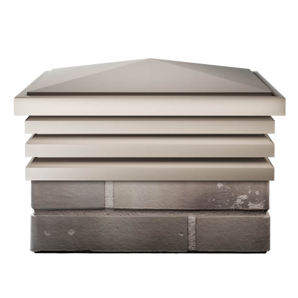 Колпак Zking Бона ХайТек Бежевый на столб 1.5х1.5 кирпича (385х385мм) Абакан фото