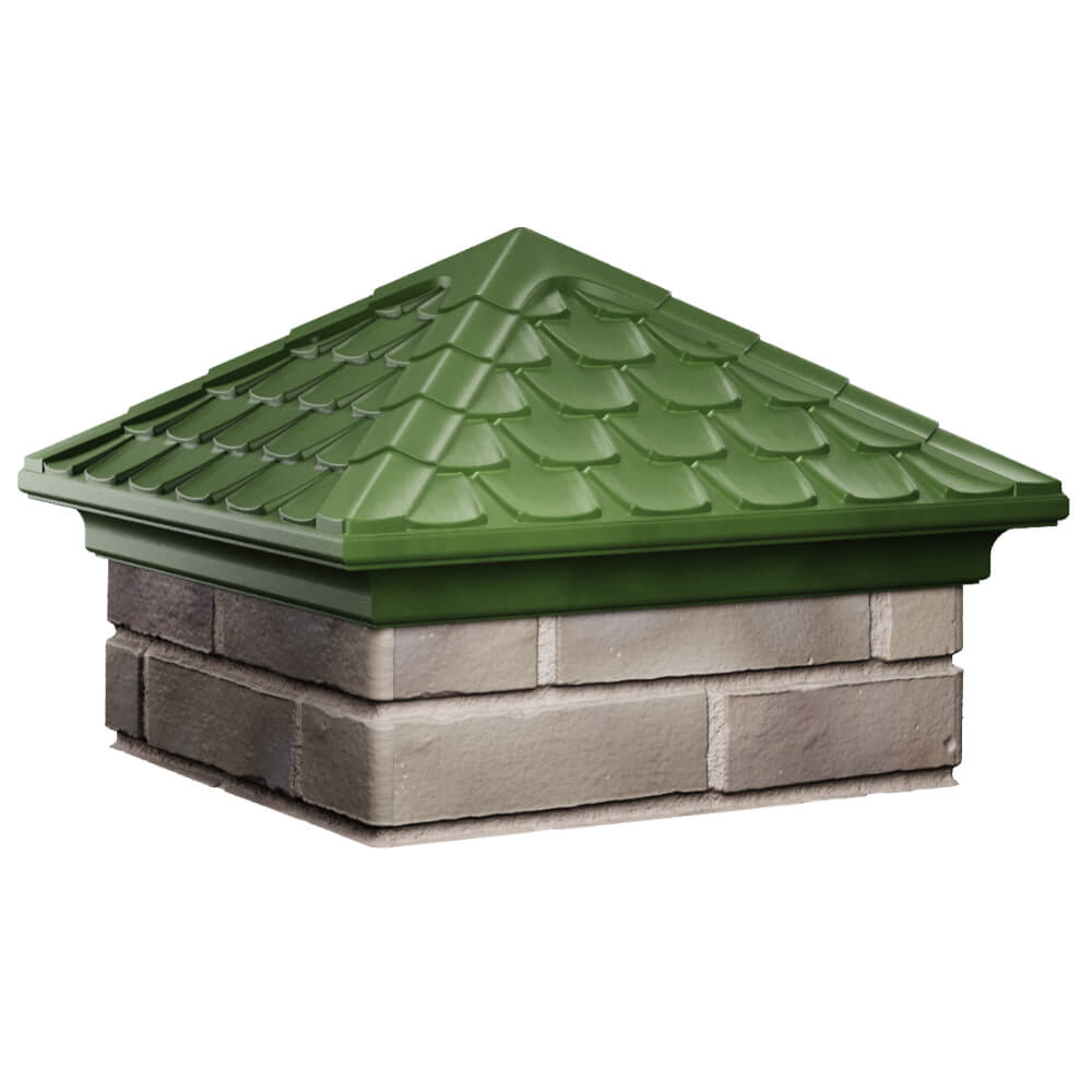Колпак Zking Эльбрус Зеленый на столб 1.5х1.5 кирпича (385х385мм) в Абакане фото
