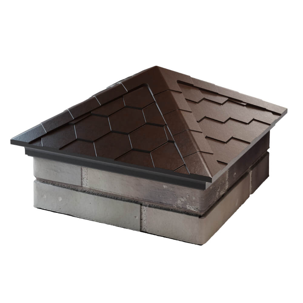 Колпак Zking Эверест Коричневый на столб 1.5х1.5 кирпича (390х390мм) в Абакане фото