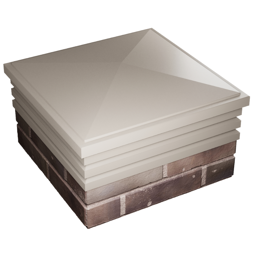 Колпак Zking Бона ХайТек Бежевый на столб 2х2 кирпича (513х513мм) в Абакане фото