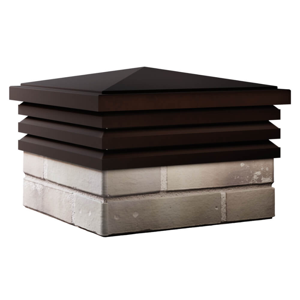 Колпак Zking Бона ХайТек Коричневый на столб 1.5х1.5 кирпича (385х385мм) в Абакане фото