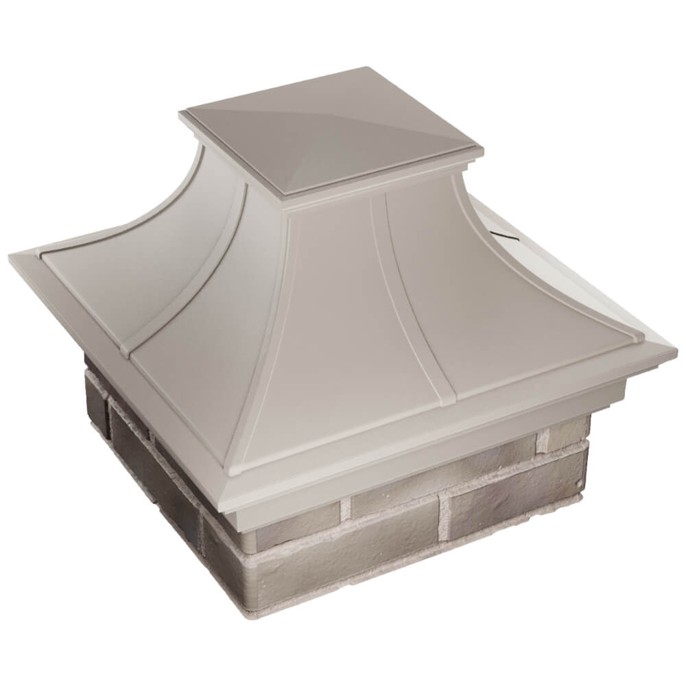 Колпак Zking Монблан Премиум Бежевый на столб 1.5х1.5 кирпича (385х385мм) в Абакане фото