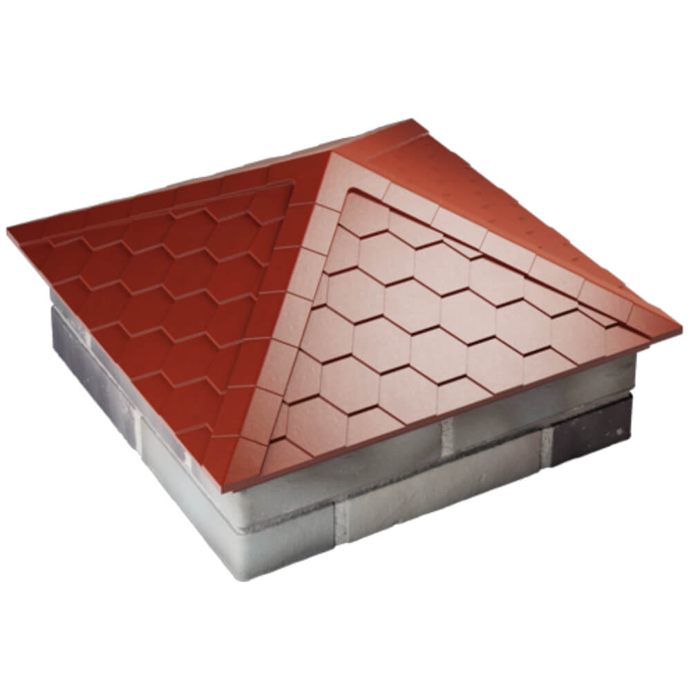 Колпак Zking Эверест Красный на столб 2х2 кирпича (535х535мм) Абакан фото